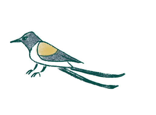 Decorative yellow bird illustration