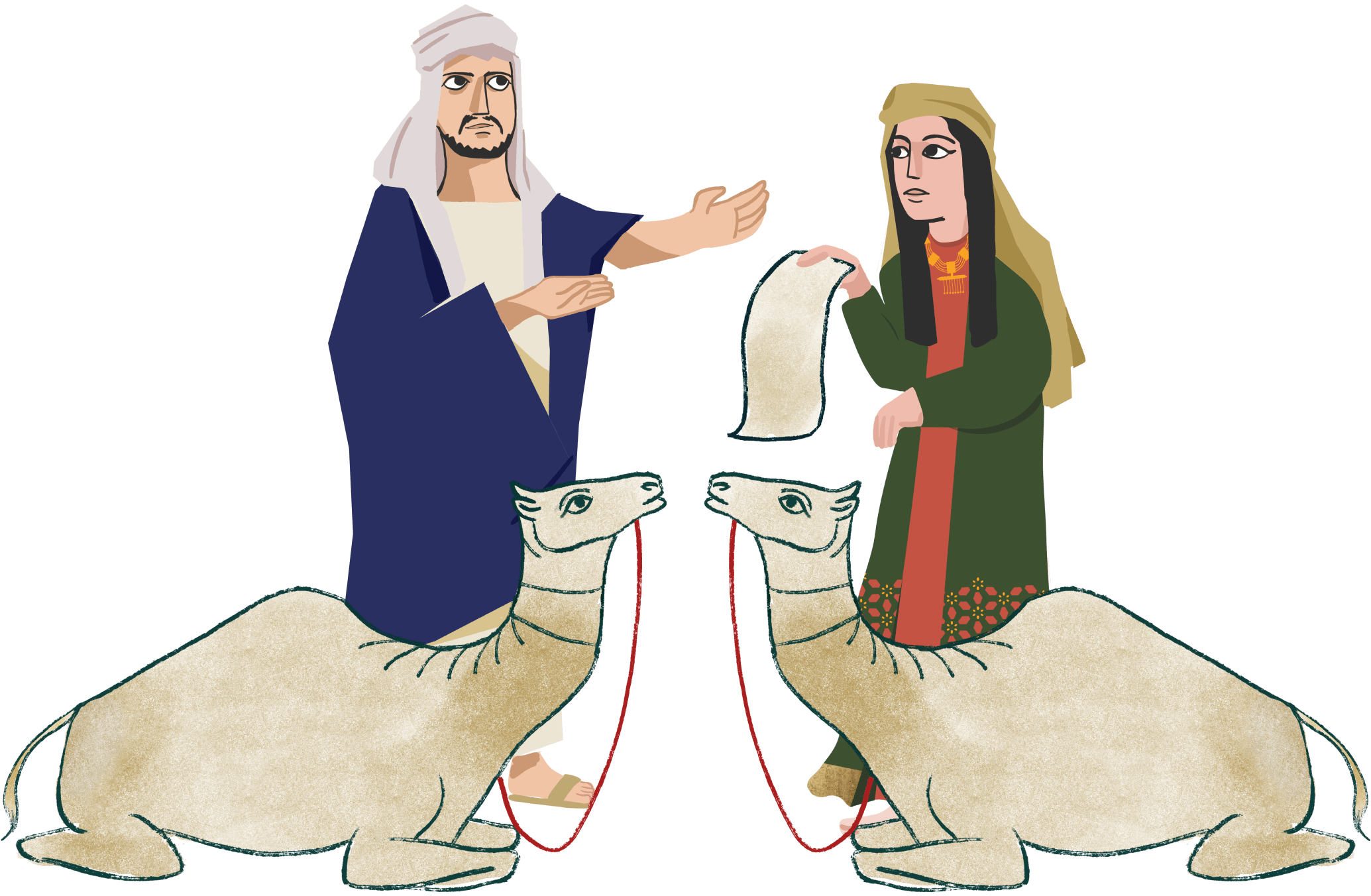 Year of Arabic Poetry characters illustration